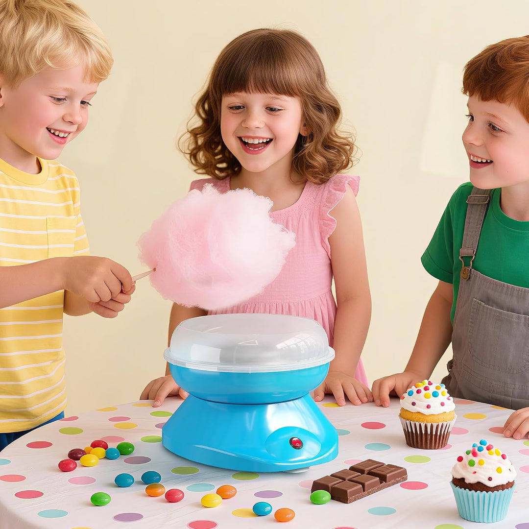 HOMCOM Zuckerwattemaschine für Zuhause Cotton Candy Machine Zuckerwatte Maschine mit Stäbchen und Me