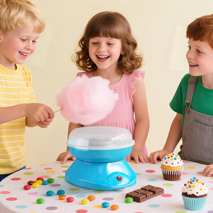 HOMCOM Zuckerwattemaschine für Zuhause Cotton Candy Machine Zuckerwatte Maschine mit Stäbchen und Me