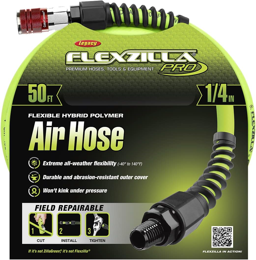 Legacy Flexzilla Pro Hybrid Air Schlauch, HFZP1450YW2-D, 1/4" (inches) x 50' (feet)