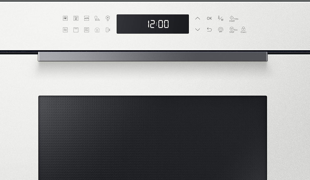 Samsung MC35R8058CE/ET Glass Design Mikrowelle mit Dampffunktion und Bräterplatte, Farbe Porzellan,
