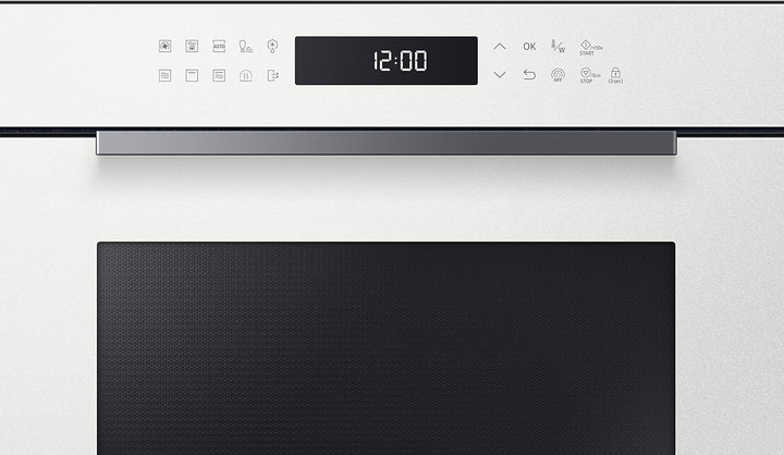 Samsung MC35R8058CE/ET Glass Design Mikrowelle mit Dampffunktion und Bräterplatte, Farbe Porzellan,