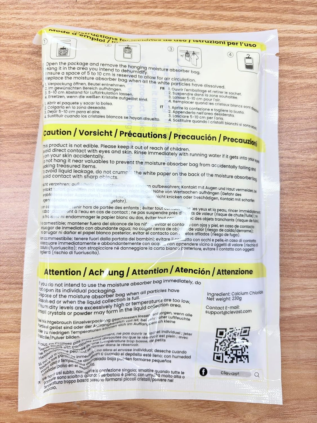 CLEVAST Feuchtigkeitsabsorber 10er Pack (Gelb), Gelb