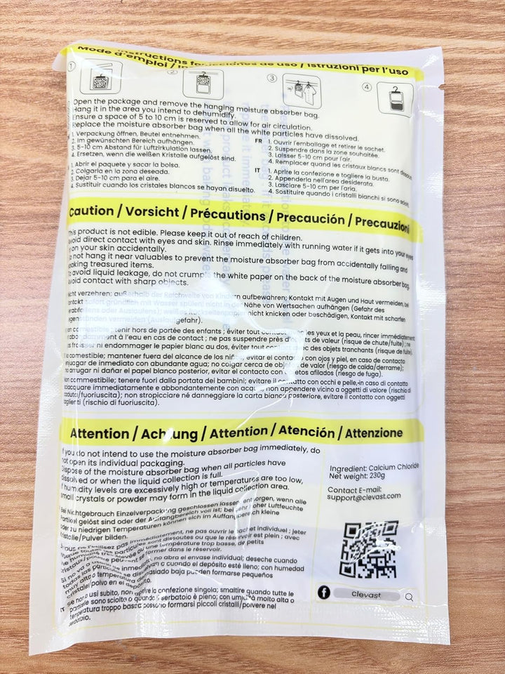 CLEVAST Feuchtigkeitsabsorber 10er Pack (Gelb), Gelb