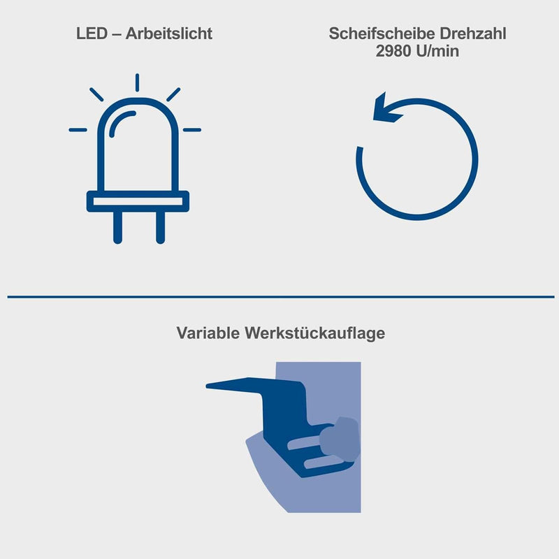 Scheppach Doppelschleifer SM200LB mit LED-Beleuchtung 230V | 500 Watt | Schleifstein 200x20mm | K36