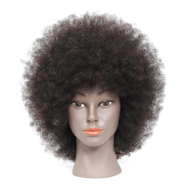 Ausbildung Kopf Afroamerikaner mit 100% Echthaar Schaufensterpuppe Kopf Kosmetologie Afro Haar Schau