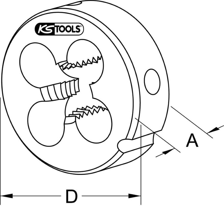 KS Tools 332.1009 HSS Schneideisen MF, M10x1,25 M10 x 1.25, M10 x 1.25