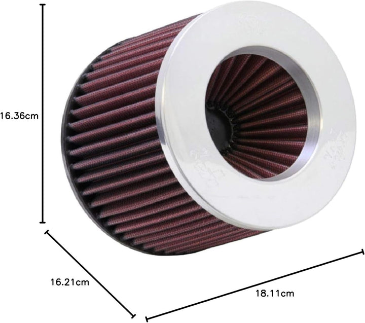 K&N RR-3003 KFZ und Motorrad Universal-Luftfilter, rund-konisch