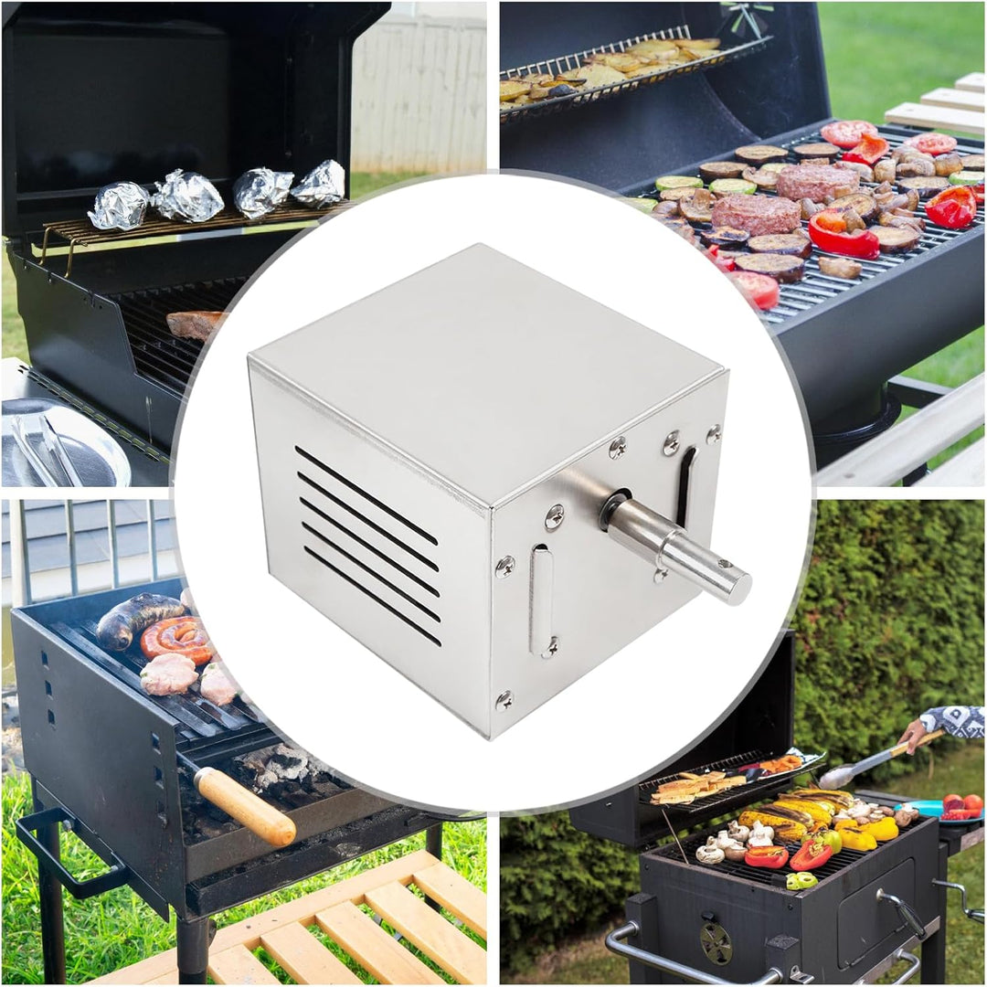25W Grillmotor für Grillspiess, 80-100kg Edelstahl Grillmotor, Edelstahl BBQ Grill Zubehör, BBQ Roti