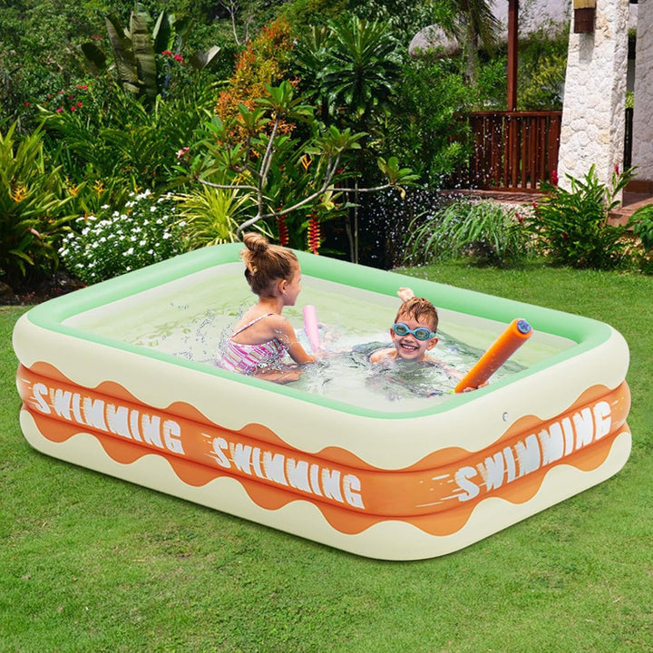 Aufblasbares Planschbecken, Tragbare Und Leichte PVC Rechteckige Aufblasbare Pools Schwimmbad, Für S
