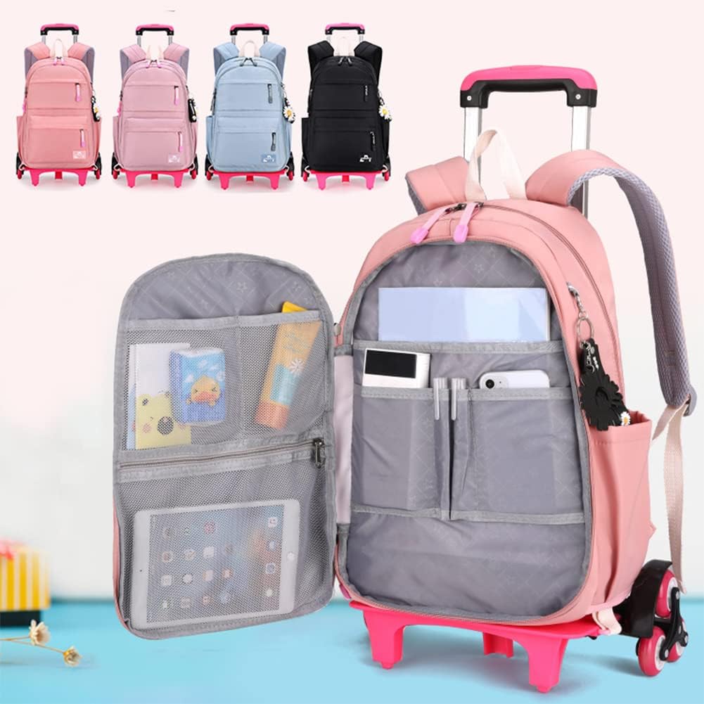 Trolley Schultaschen Rucksack Kinder Rollen Schultasche Trolley Tasche Schulrucksack mit Rädern für