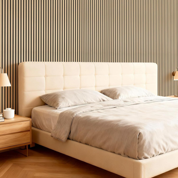 TONOR Akustikpaneele holz, 4 Stück 120 x 60cm - 2,88m² Wandpaneele holz Holzpaneele wand als Schalls