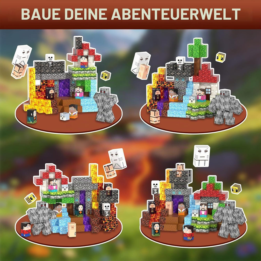 Magnetische Bausteine 200 PCS, Magnetbausteine ab 3 Jahre, Magnetic Blocks für Kinder Jungen Mädchen