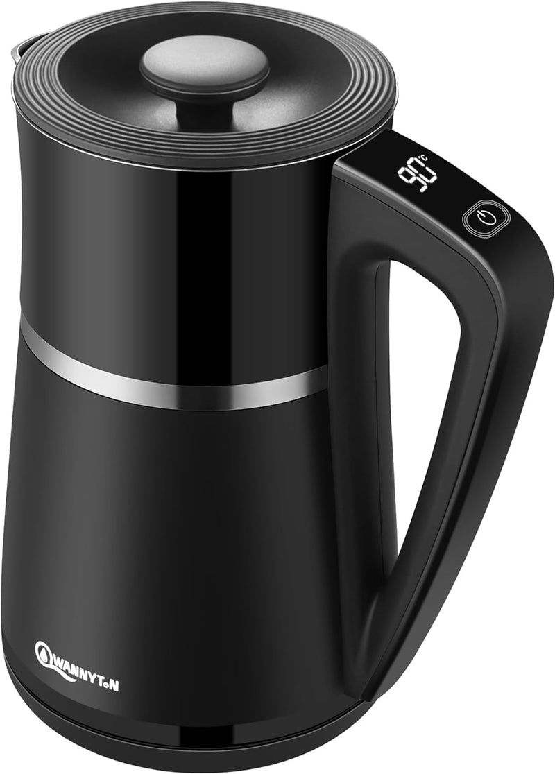 WANNYTON Edelstahl Wasserkocher 1,7 L mit Temperatureinstellung Temperaturwahl (40-100℃), 2200 W, BP