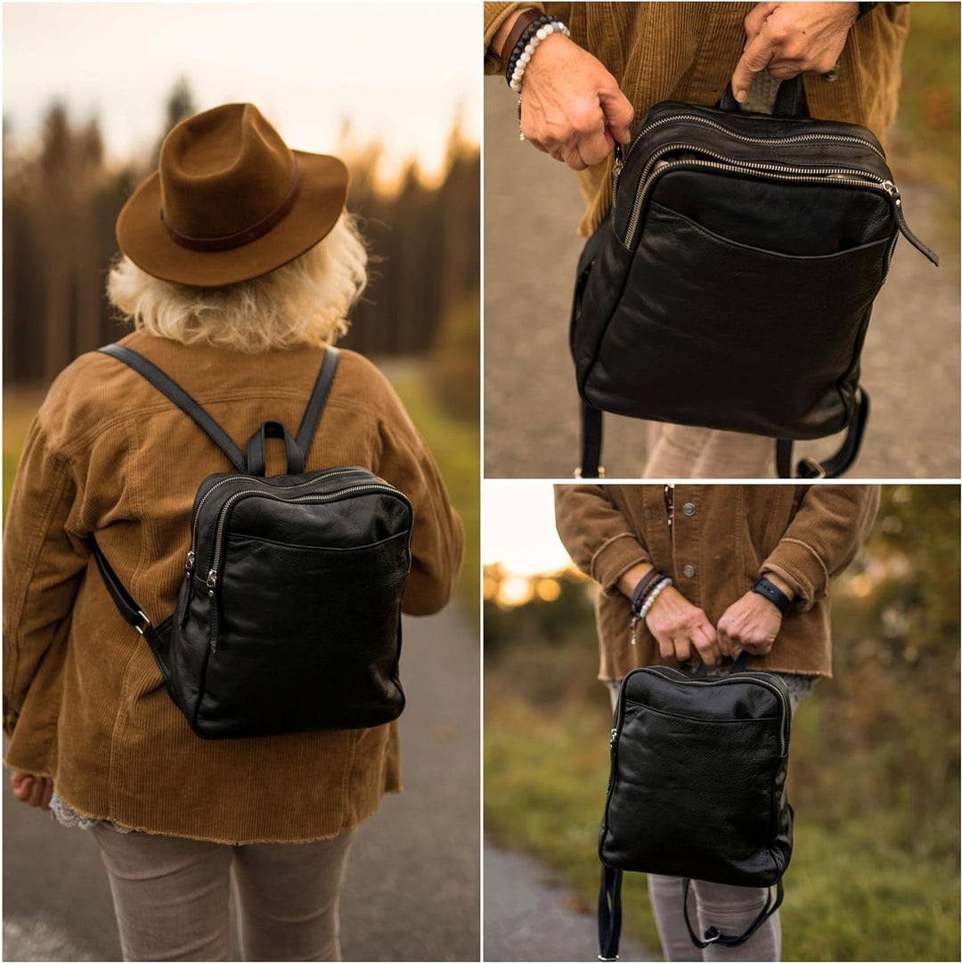 Gusti Rucksack Leder - Kelly Cityrucksack Lederrucksack Daypack Tagesrucksack Minirucksack klein Dam