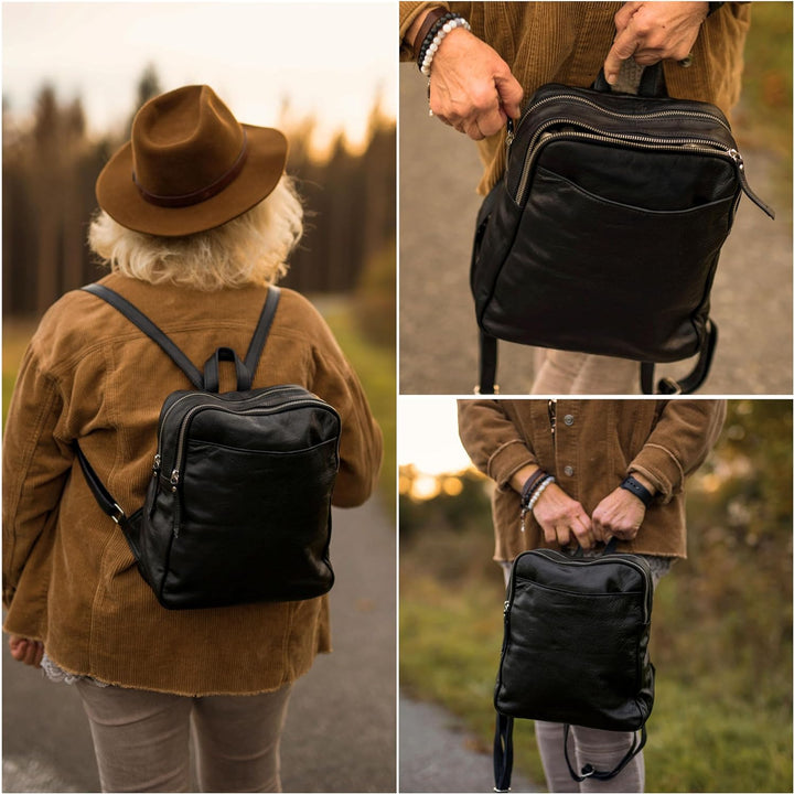 Gusti Rucksack Leder - Kelly Cityrucksack Lederrucksack Daypack Tagesrucksack Minirucksack klein Dam