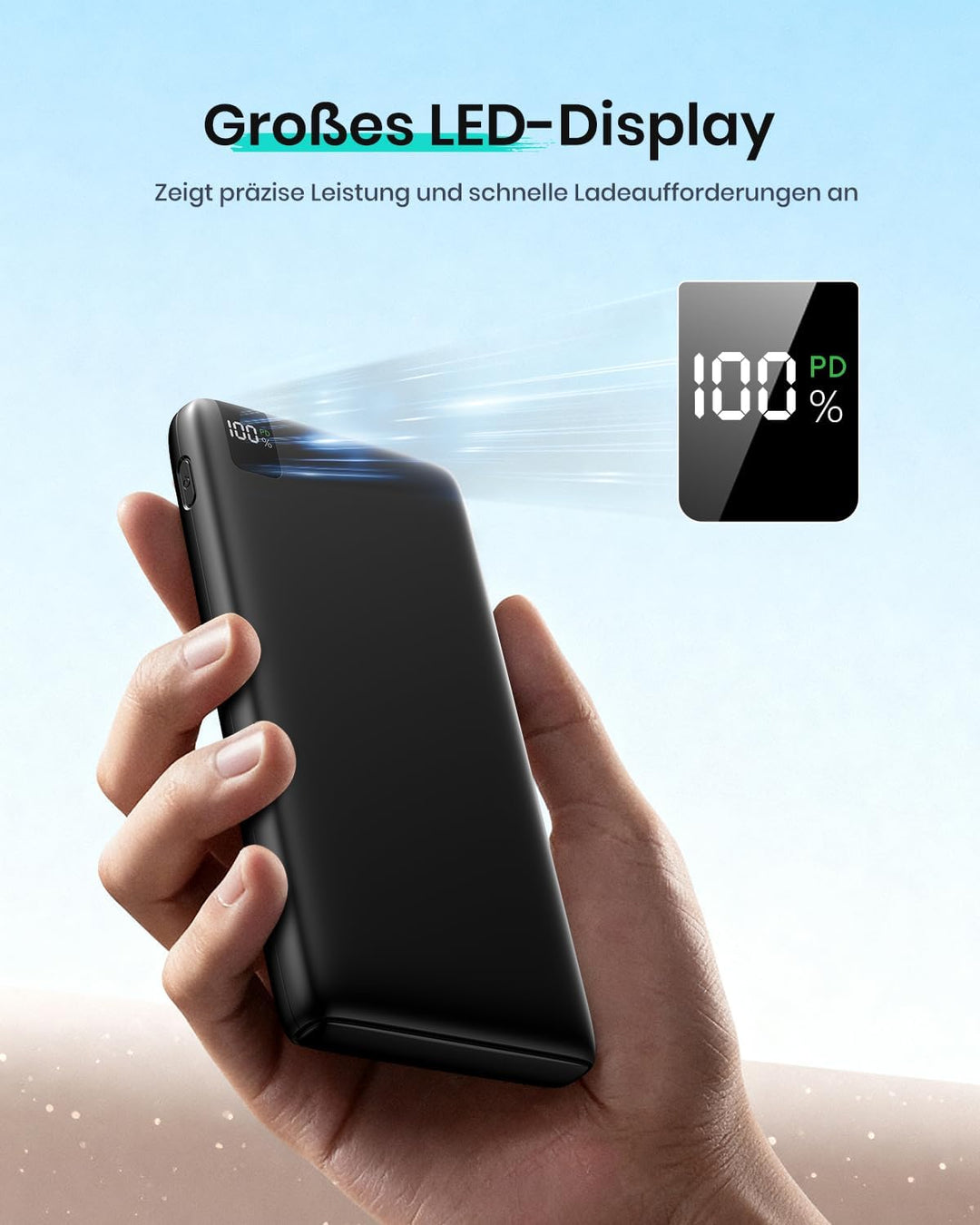 A ADDTOP-Power-Bank-Tragbares-Ladegerät-26800mAh – Hohe Kapazität Ladegerät mit 22,5 W Schnellladefu