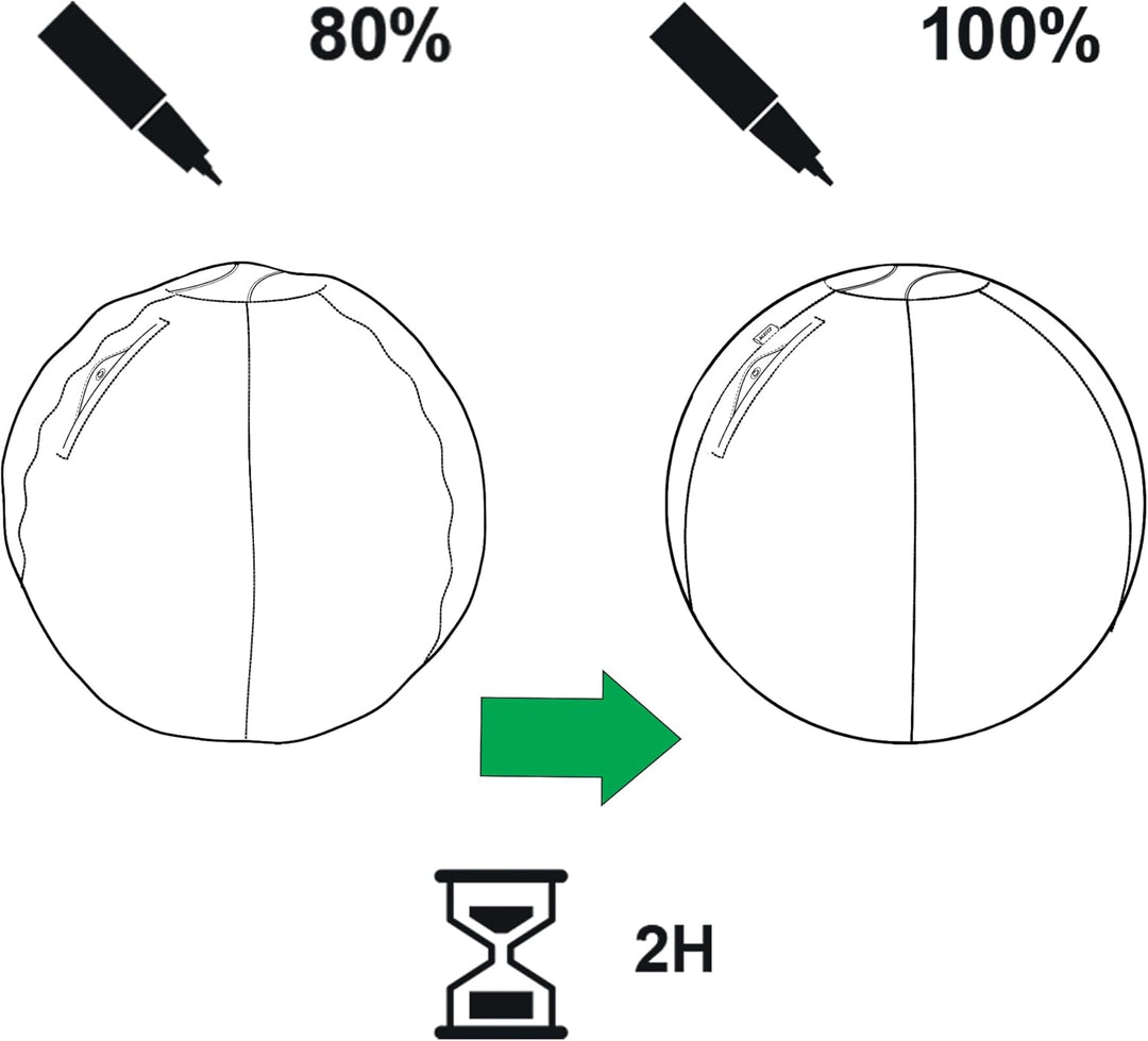 Leitz Ergo Active Sitzball mit Anti-Wegroll-Funktion, Ergonomische Alternative zum Bürostuhl, Gymnas