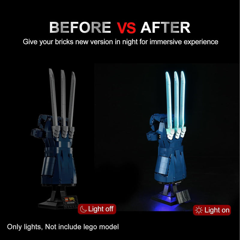 cooldac LED Licht Set für Lego 76250 Wolverine Adamantium Claws, Light Control Licht Set Kompatibel