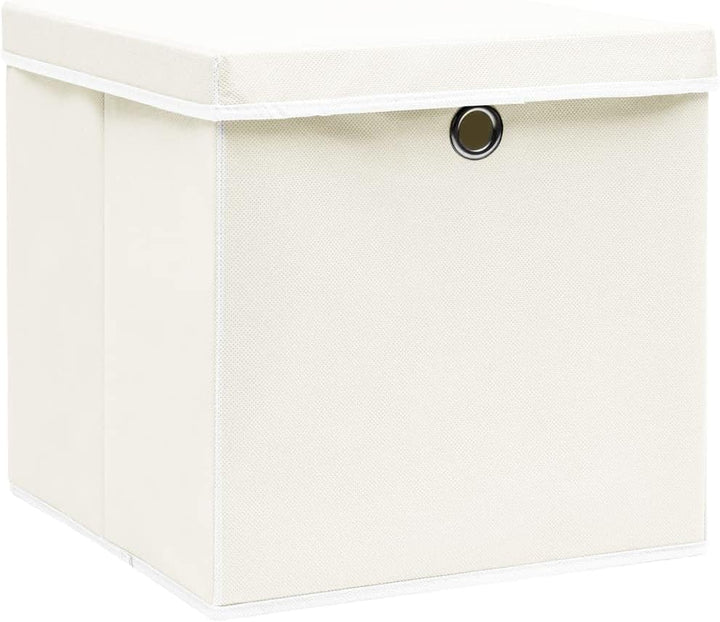 WIFESE 4 Stück Aufbewahrungsbox Mit Deckel 32X32X32 cm Faltbox Mit Fingerloch Storage Boxes Faltbare