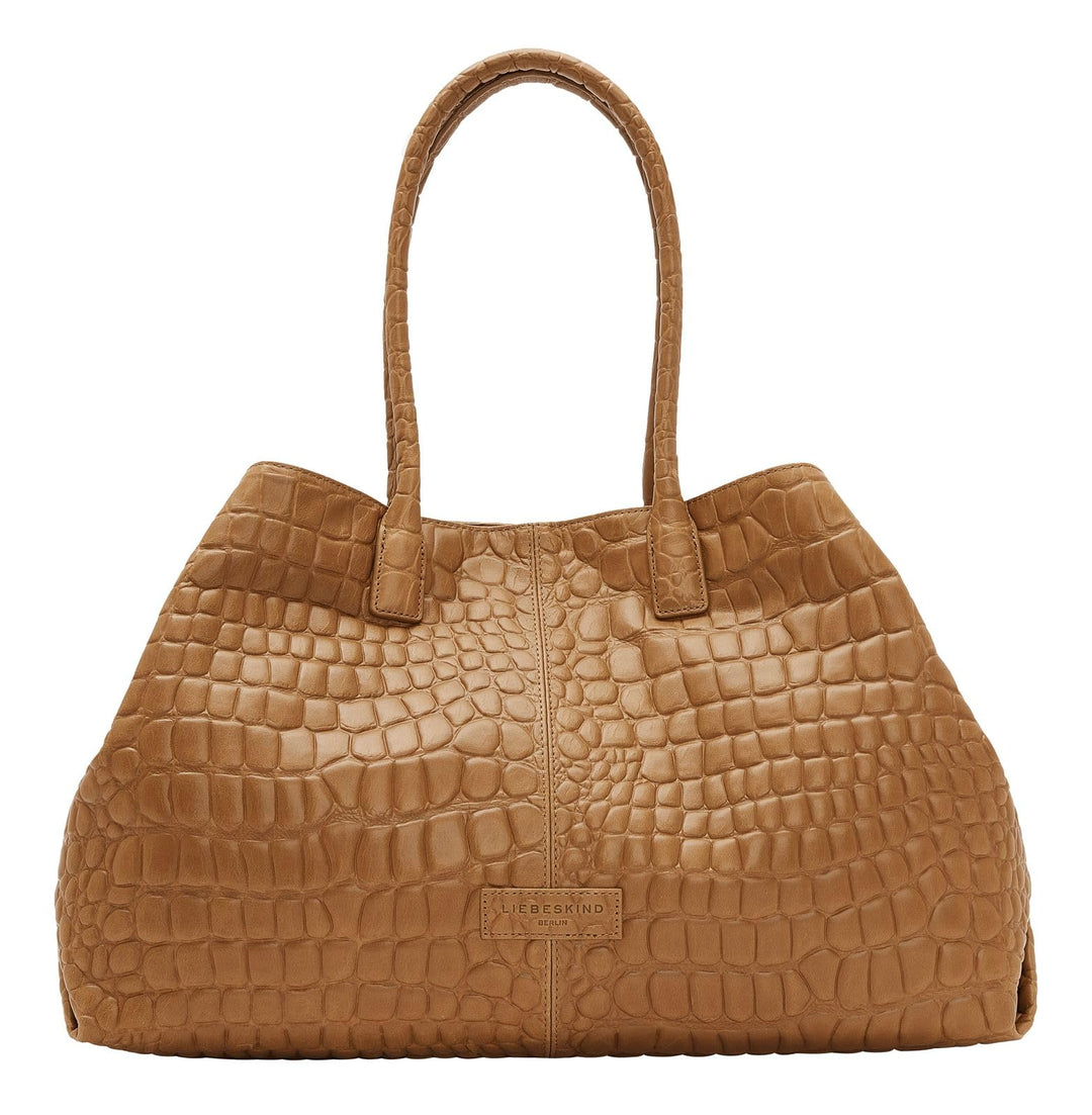 Liebeskind Damen Croco Chelsea Shopper Large Golden Amber, Golden Amber