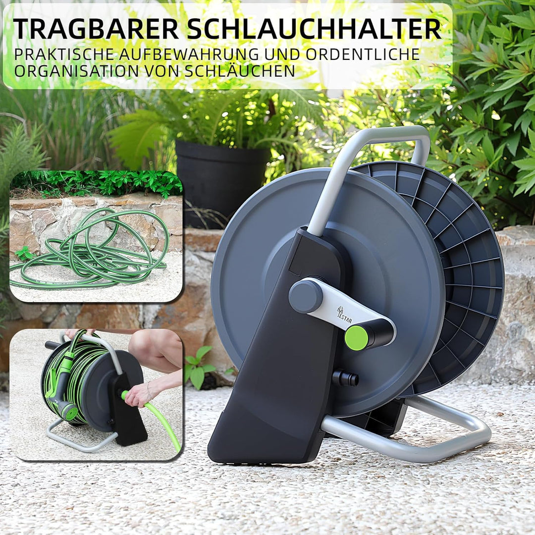GartenSchlauchtrommel, Schlauchwagen für bis zu 20-30m 1/2 zoll-Schlauch, Wandmontierter Wasserschla