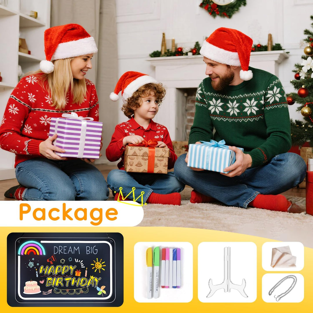 Looklight LED Maltafel Kinder, LED Notiztafel mit Farben, Led Acryl Notiztafel, inkl. USB-Kabel, Sch