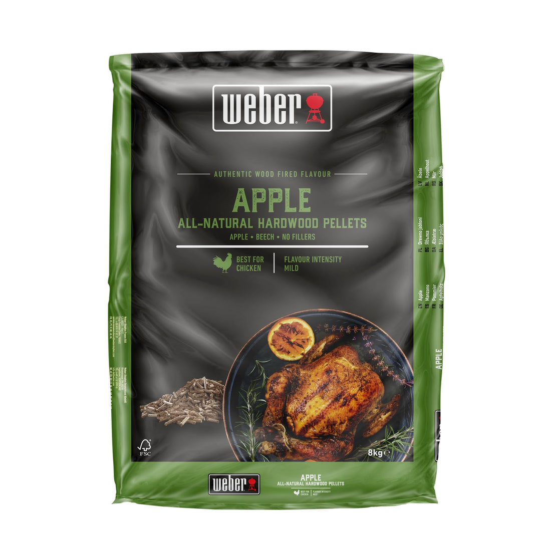 Weber Apfelholz Pellets/Geeignet für alle Pelletgrills, Milder, aromatischer, süsser, rauchiger Gesc