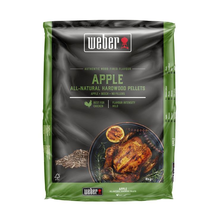 Weber Apfelholz Pellets/Geeignet für alle Pelletgrills, Milder, aromatischer, süsser, rauchiger Gesc