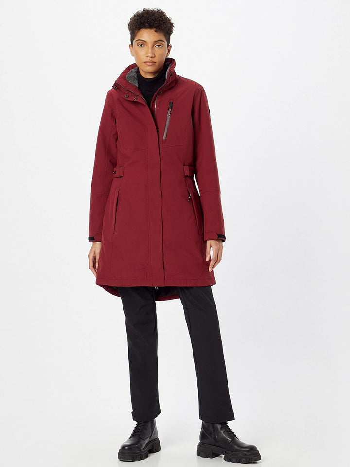 Killtec Damen Kow 165 Wmn Prk Funktionsparka/Parka mit abzippbarer Kapuze 42 weinrot, 42 weinrot