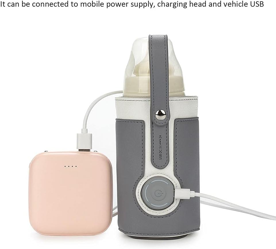 Flaschenwärmer USB, Tragbare Babyflaschenwärmer mit Temperatur Flaschenwärmer Baby Unterwegs Baby Ta