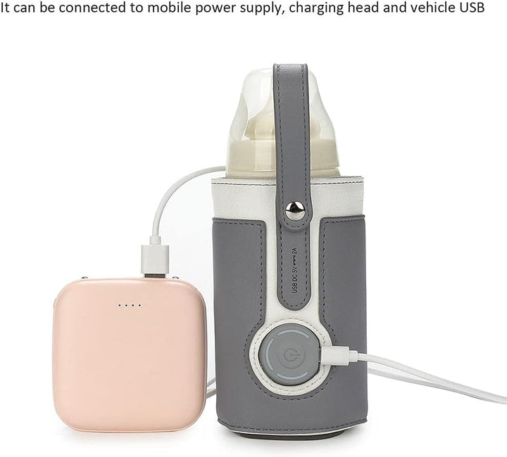 Flaschenwärmer USB, Tragbare Babyflaschenwärmer mit Temperatur Flaschenwärmer Baby Unterwegs Baby Ta