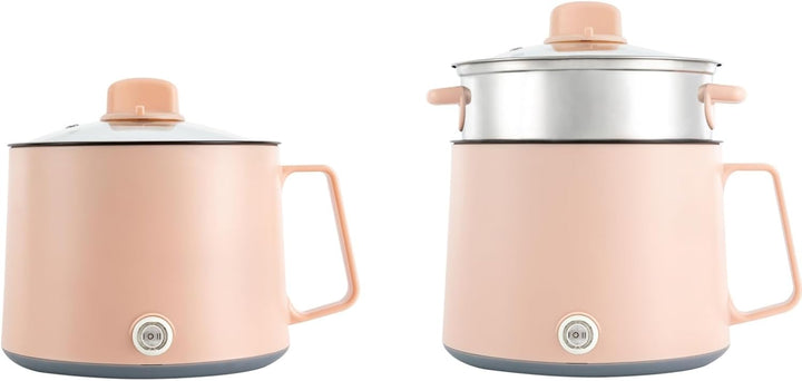 1.7L Elektrische Hot Pot mit Dampfgarer, 220V Mini Multikocher Tragbare Antihaft Topf mit Doppelter