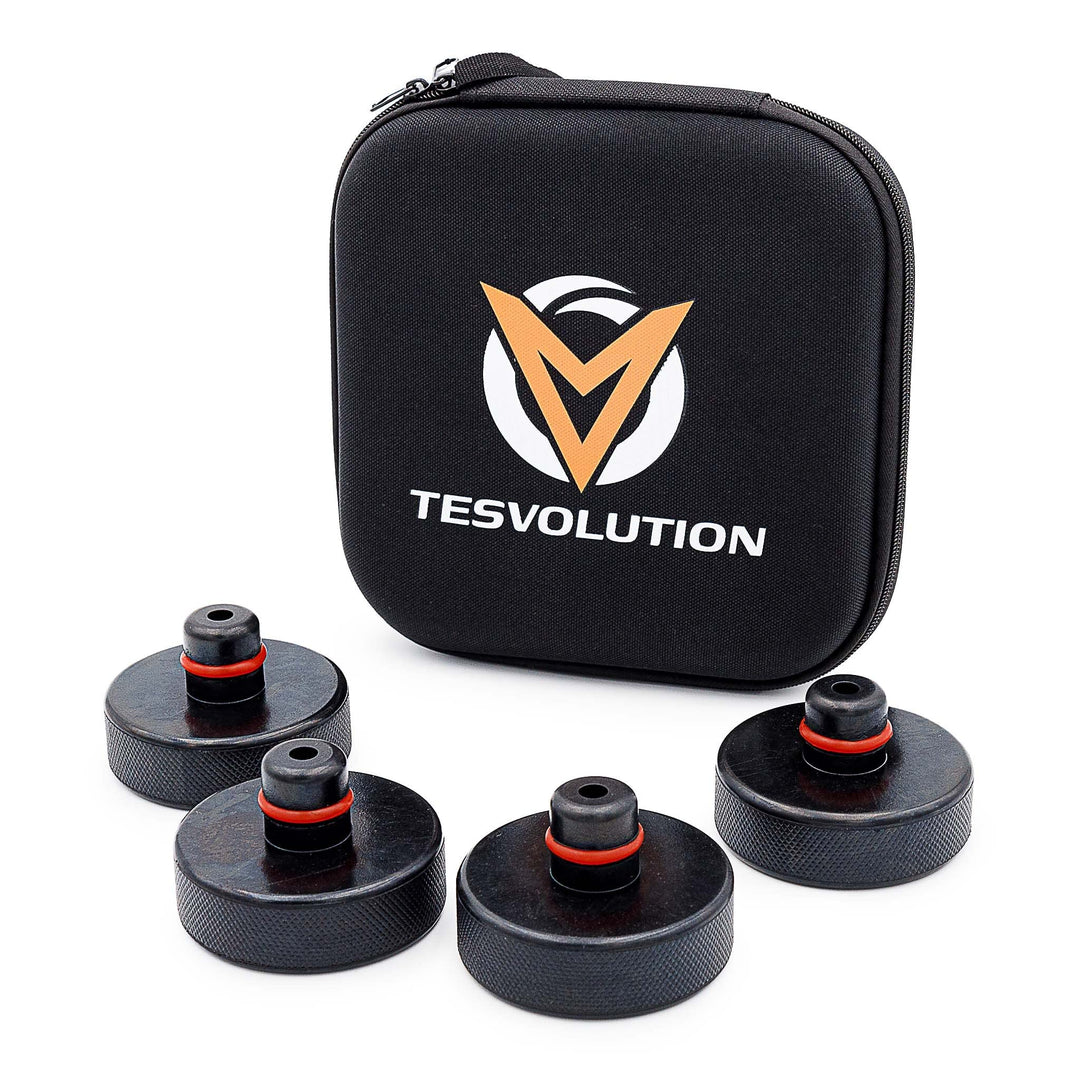 Tesvolution® Wagenheber Aufnahmen für Tesla Model 3 Model Y/S/X - Gummipuffer Auflagen Pads als Adap