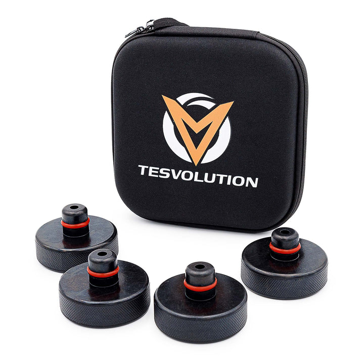 Tesvolution® Wagenheber Aufnahmen für Tesla Model 3 Model Y/S/X - Gummipuffer Auflagen Pads als Adap