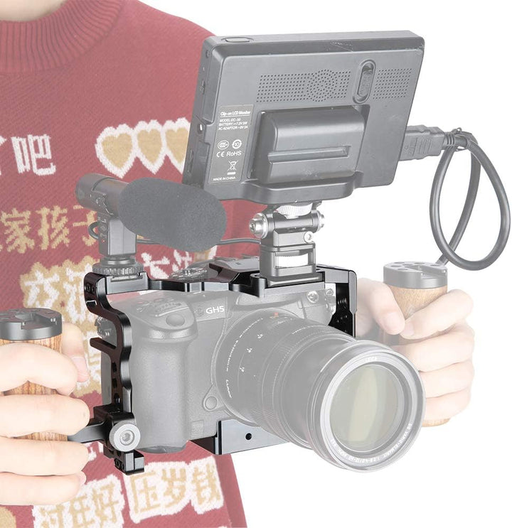 [Update Version] NICEYRIG GH5S GH5 Kamera Käfig cage mit Cold Shoe NATO Schiene für Panasonic Lumix
