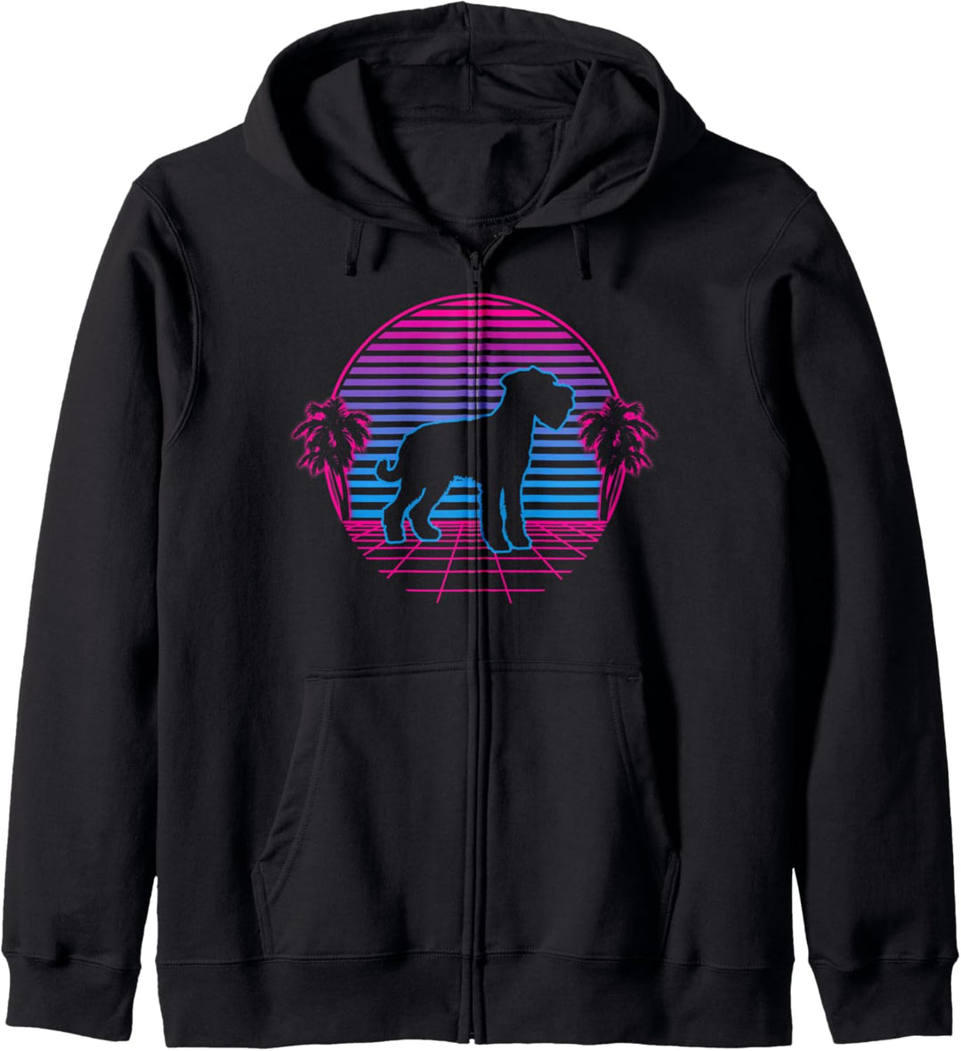 Schnauzer Hund Welpe Retro Vintage Sunset Kapuzenjacke