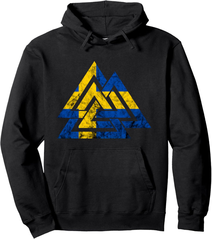 Valhalla Schweden Valknut Schwedischer Wikinger Svergie Odin Pullover Hoodie