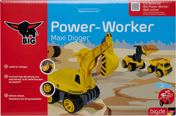 BIG - Power-Worker Maxi-Digger - Kinderfahrzeug, geeignet als Sandspielzeug und für das Kinderzimmer