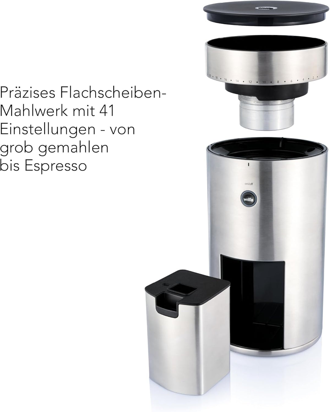 Wilfa SVART UNIFORM Kaffeemühle - 41 Mahlgradstufen - Edelstahl Scheibenmahlwerk - 58mm Flachmahlkop