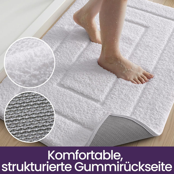 DEXI Badematte rutschfeste, weicher Mikrofaser Badezimmerteppich, saugfähiger Badteppich, maschinenw