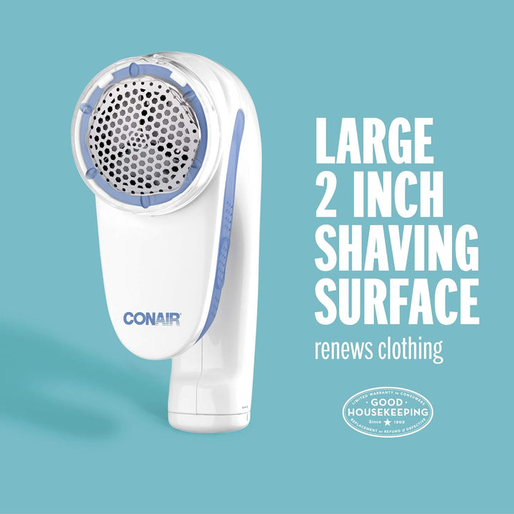 Conair Fusselentferner, Batteriebetriebener Fusselrasierer für Kleidung und Stoffe, Ergonomischer Gr
