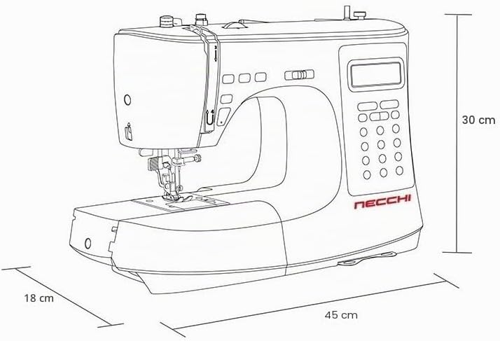 Necchi NC-103D Computer Nähmaschine mit Anschiebetisch | Stich 316 | Horizontal Greifersystem