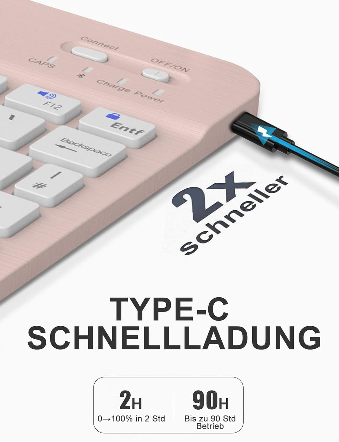 JADEMALL Für iPad 11/10 Generation Hülle mit Tastatur, Deutsch Bluetooth 5.0 Keyboard Case für iPad