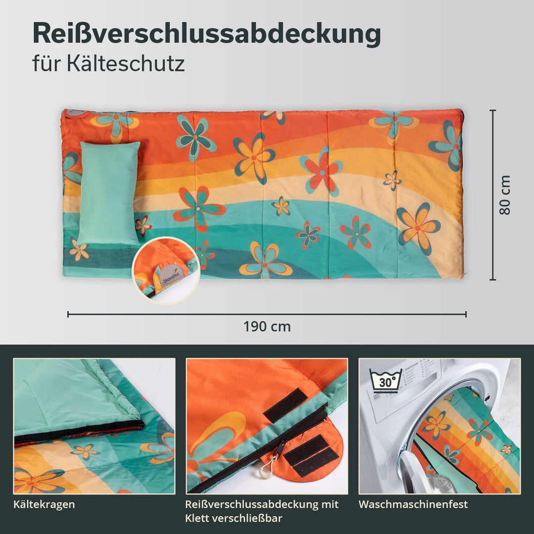 Skandika Deckenschlafsack Sovro | Schlafsack Outdoor für Erwachsene, 3 Jahreszeiten, als Doppelschla