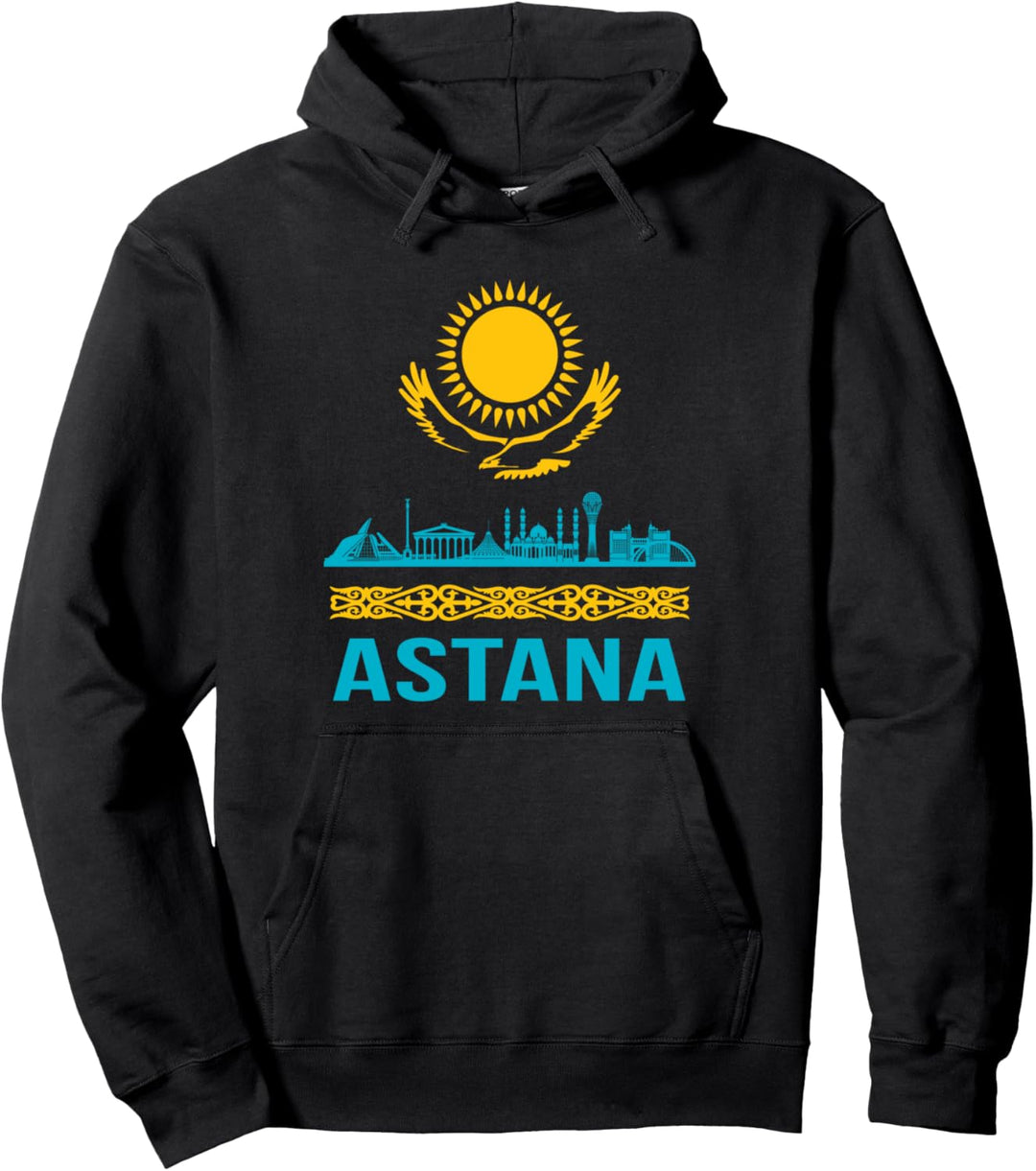 Astana, Kasachstan, Kasachstan-Flagge, Flagge von Kasachstan. Pullover Hoodie