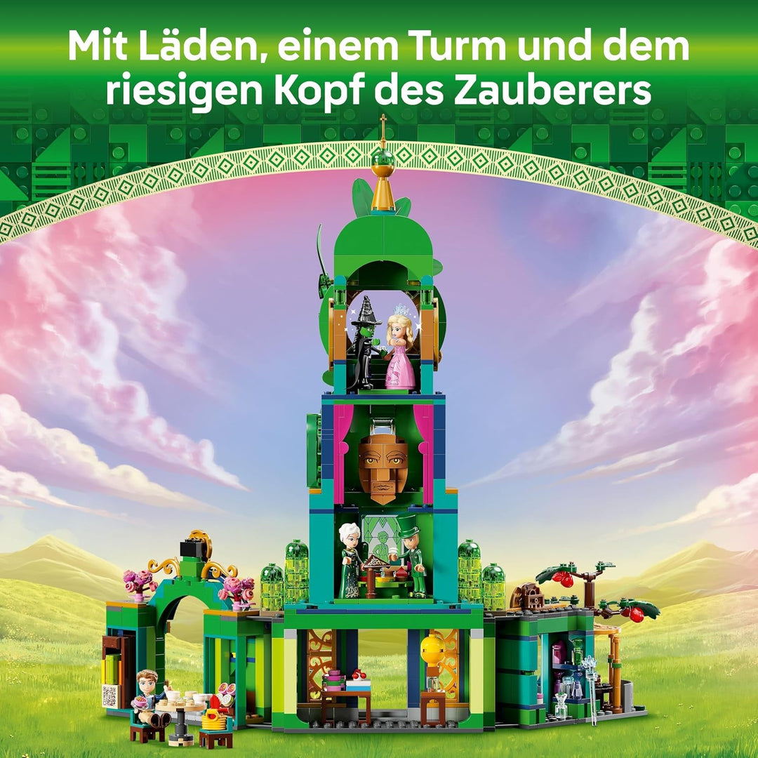 LEGO Wicked Willkommen in Emerald City, Spielzeug mit Turm, Glinda und Elphaba Mini-Puppen, Geschenk