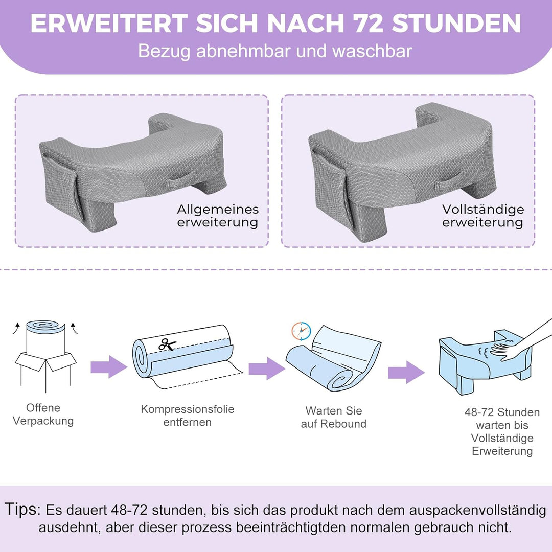 Babenest 26D Schwamm Spie Schoss Lesekissen, Bücherkissen für Bücher, E-Reader, Schoss-Schreibtischk