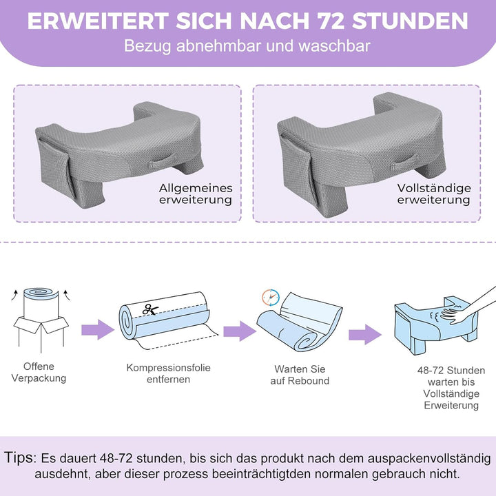 Babenest 26D Schwamm Spie Schoss Lesekissen, Bücherkissen für Bücher, E-Reader, Schoss-Schreibtischk