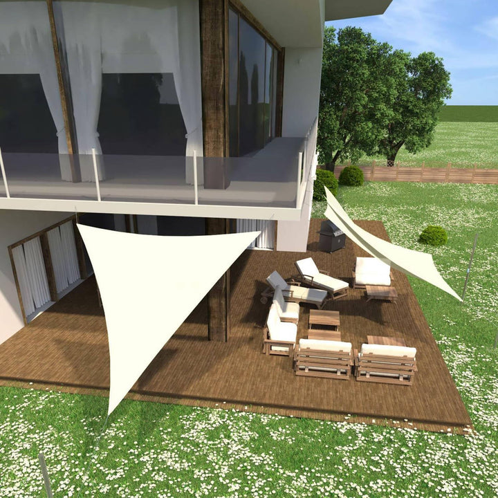 anndora Sonnensegel luftdurchlässig 3 x 3 x 3 m - Farbe Creme - Dreieck - Material HDPE Dreieck - Cr