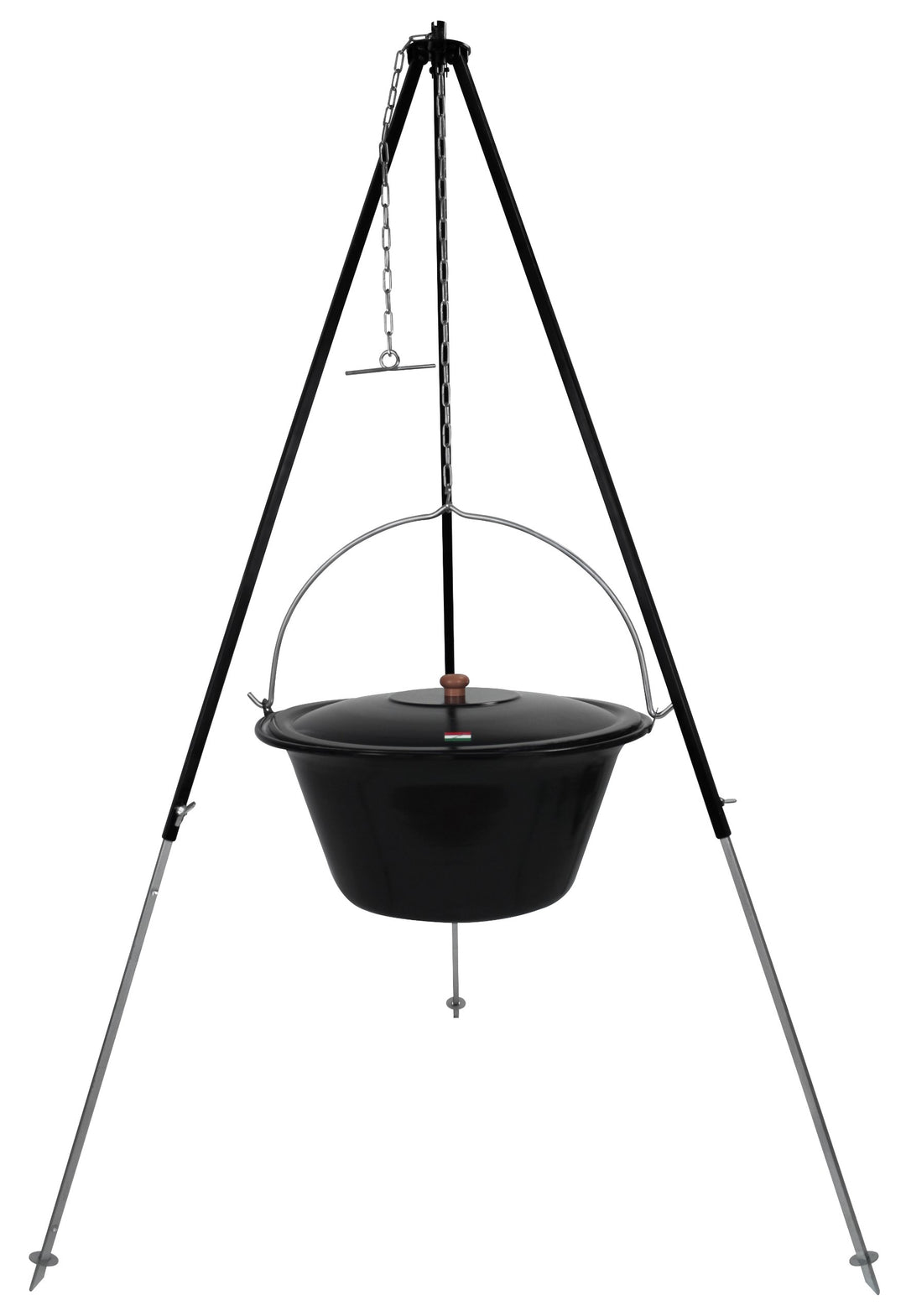 Gulaschkessel Gulaschtopf Set 30 Liter emailliert mit Deckel und Teleskop Dreibein 180 cm durch Kett
